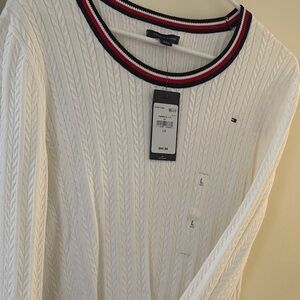 Tommy Hilfiger White Cable Knit Sweater